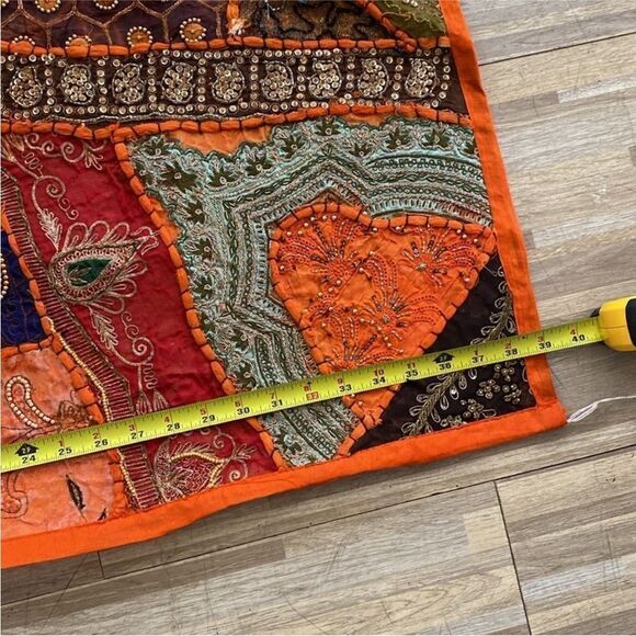 Colorful Patchwork Tapestry Wall Hanging, handmade in India - Picture 15 of 16